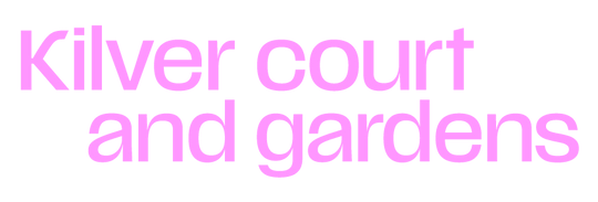 Kilver court and gardens logo in a bright pink