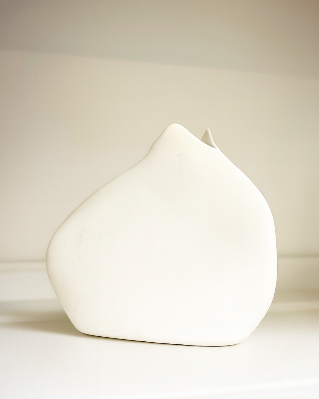 A white vase on a white background