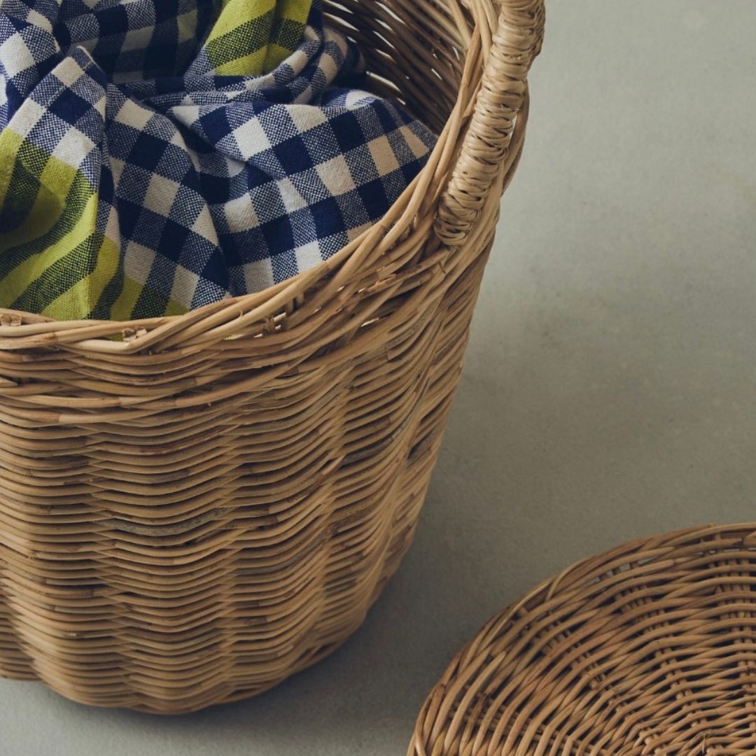 TOAST ARCHIVE SALE, KILVER COURT, TOAST WICKER BASKET WITH CLOTHING 